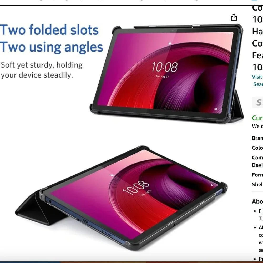 5 PACK ! Case Lenovo Tab M10 5G 10.61-Inch Android 13 Tablet, Slim Hard Back NEW